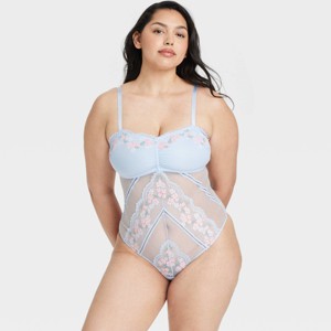 Women's Unlined Garden Party Lingerie Bodysuit - Auden™ Light Blue - 1 of 4