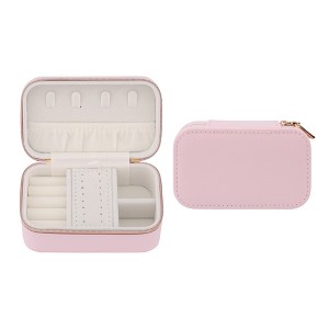 REGALWOVEN Faux Leather Mini Modern Earring and Ring Jewelry Box - 1 of 4