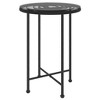 vidaXL Dining Table Black 21.7 in.Tempered Glass and Steel - image 2 of 4