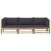 Garden Lounge Set Dark Grey Bamboo, Polyester Medium Modular vidaXL - 2 of 4