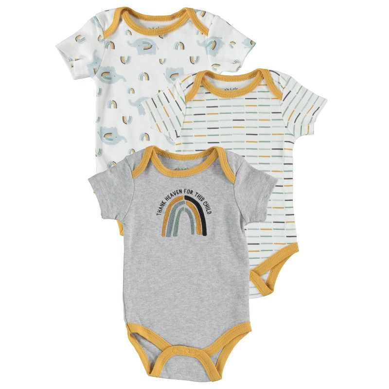 Chick Pea Gender Neutral Baby Onesie Short Sleeve Bodysuit Cute Baby Shower Gift, 1 of 3