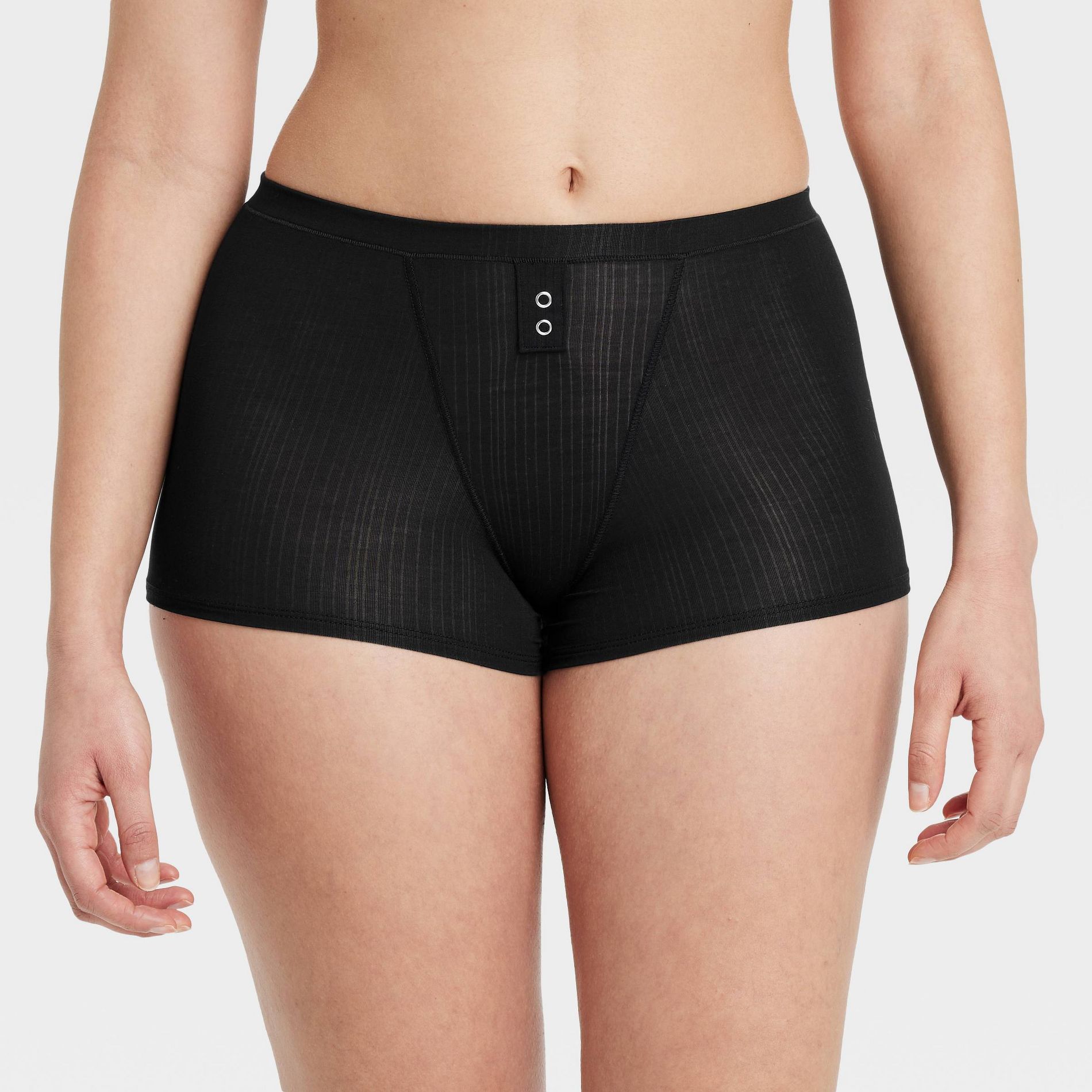 Women's Modal Blend Stretch Boy Shorts Underwear - Auden™ Black L: Low Rise, Lightweight, Cotton Gusset