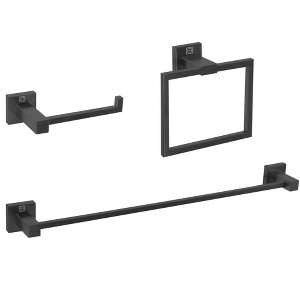 Elegant Lighting Isla 3-Piece Bathroom Hardware Set in Matte Black - 1 of 4