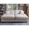 Oversized 84.50" Corduroy 4-Seater Modular Sectional Sofa Bed with 2 Ottomans & 2 Pillows, Reversible L/U-Shaped Couch - 3 of 4