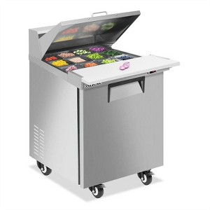 Winado 28 in. 7.1 Cu.Ft. 320W 115V Silver Refrigerated Salad Sandwich Prep Table - 1 of 4