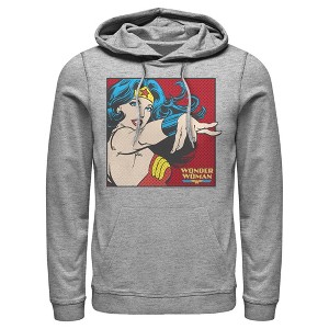 Men's Justice League Retro Pop Art Portrait Pull Over Hoodie - 1 of 3