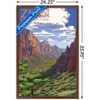 Trends International Lantern Press - Zion National Park, Utah, Zion Canyon View Framed Wall Poster Prints - 3 of 4