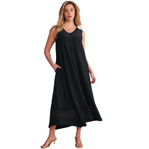 Roaman's Plus Size Stretch Knit V-Neck Sleeveless Maxi Dress : Target