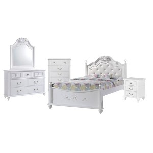 5pc Full Annie Platform Bedroom Set with Trundle White - Picket House Furnishings