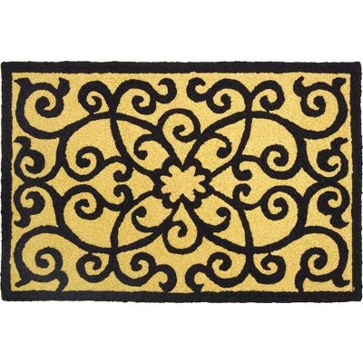 Jellybean "Frontgate-Black & Tan" Indoor/Outdoor Accent Rug – Classic Neutral Design