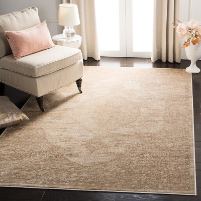 Beige Hand-knotted Reversible Viscose Area Rug