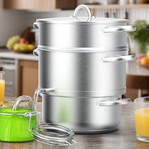 Winado 3-Tier 8.5QT Stainless Steel Juice Steamer Pot With Glass Lid And Handle - 1 of 4