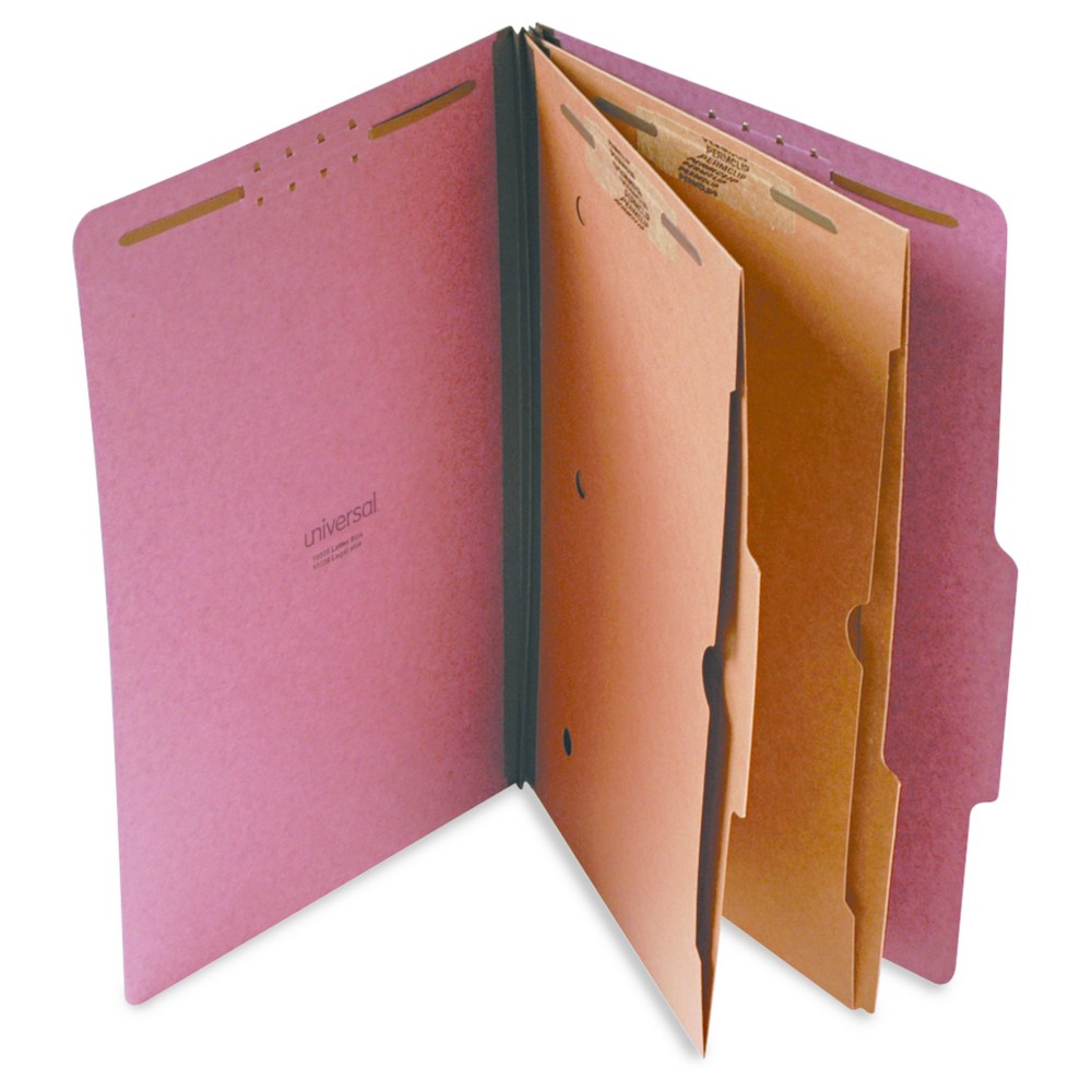 UPC 087547103265 product image for Universal Pressboard Classification Folder 2 Dividers Legal 10ct Red | upcitemdb.com