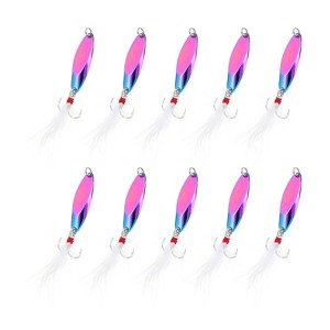 Unique Bargains Treble Hooks Metal Spinner Fishing Spoons for Freshwater Saltwater Salmon 10 Pcs - 1 of 4