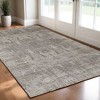 Gray and Silver Abstract Hand Woven Worn Faded Area Rug - 2 of 4