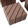 DSVIMOY 12" Patio Deck Tiles, 44pcs DIY Module Interlocking Decking Tiles, Floor Tile for Porch Poolside, Balcony, Brown, 12"*12"*0.8" - 2 of 4