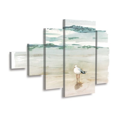 Trademark Fine Art -Victoria Borges  'Seagull Cove Ii' Multi Panel Art Set Right Heavy Diamond