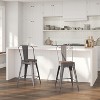 Merrick Lane Clear Coated 24" Counter Height Stool with Powder Coated Metal Frame and Textured Wooden Seat - 2 of 4