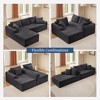 Modular Corduroy Chaise Lounge Sofa with Arched Armrests, Sectional Sofa with Non Slip and 3 Back Cushions, Living Room Sofa with Right Chaise-Koiai - 3 of 4