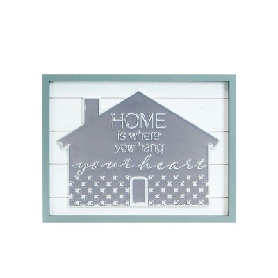 VIP Metal 16 in. Gray Home Your Heart Sign