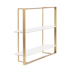 Kate & Laurel All Things Decor 24"x22" Kercheval Modern Wood Shelf Gold - 1 of 4