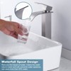 WOWOW Single Handle Single Hole Waterfall Bathroom Faucet with Drain Kit Included - 3 of 4