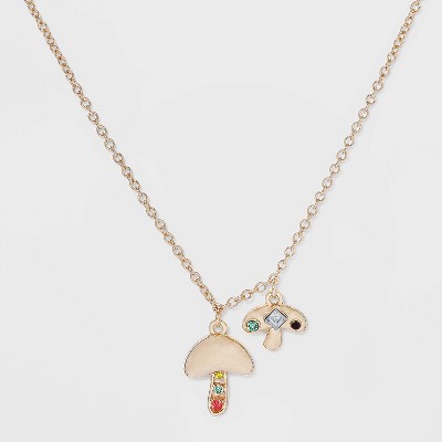 SUGARFIX by BaubleBar Gold Mushroom Pendant Necklace