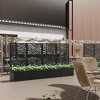 Wooakway Black Metal Planter Box with Trellis Raised Garden Bed with Arbor Privacy Screen with Wheels24 - 3 of 4
