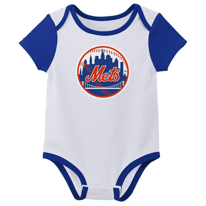 MLB New York Mets Infant Boys&#39; 3pk Bodysuit, 2 of 5