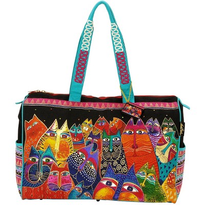 Laurel Burch Travel Bag Zipper Top 21"X8"X16"-Fantasticats