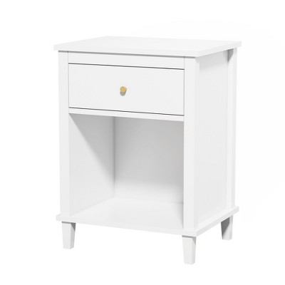 NicBex 2-Tier Nightstand Bedside End Table with Drawer Storage Shelf for Bedroom & Living Room