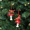Kurt Adler Resin Ornaments for Christmas Tree, Cardinals on Mushrooms, Assorted (Set of 2) - 2 of 3