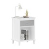 Gulches 26.8"H Wooden Nightstand with 1 Drawer & 1 Shelf, Gray+Silver Handle Bedside Table for Kids Adults Bedroom - 3 of 4