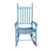 FONTOI Wooden Rocking Chair Porch, Wood Rocker Chairs with High Back, Widen Seat and Armrests for Home Garden, Blue, 24.5"*42.25"*32.9" - 4 of 4