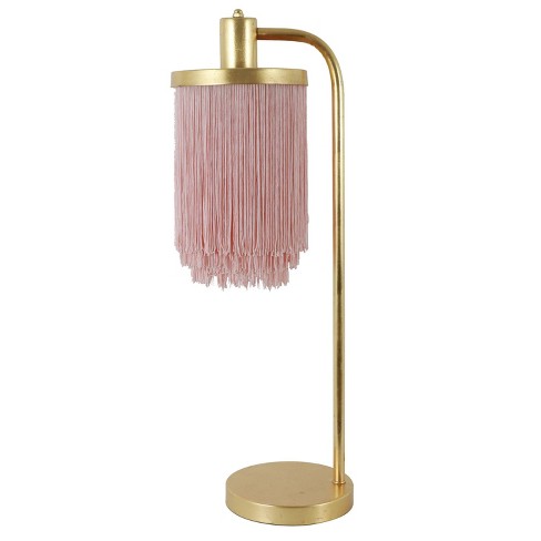 shade lamp gold decor table fringe framboise leaf therapy target