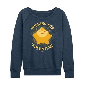 Women's - Disney - Wishing For Adventure Lightweight French Terry Wide Neck Long Sleeve Shirt - 1 of 4