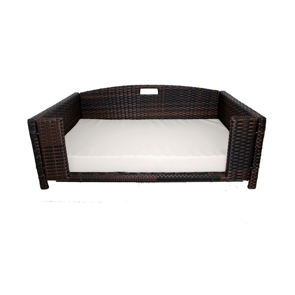 Photos - Bed & Furniture Iconic Pet Beds for Dogs and Cats - Rattan Rectangular Sofa