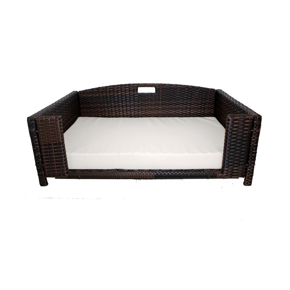 Iconic Pet Beds for Dogs and Cats Rattan Rectangular Sofa Black