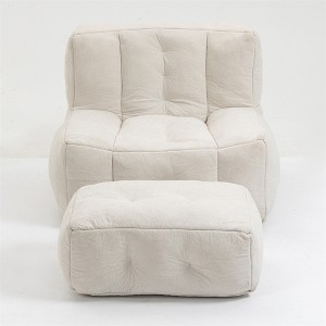 XINGHANZHENXUAN Memory Foam Bean Bag Chair with Ottoman, Super Soft Velvet Lazy Sofa for Living Room, Bedroom - 1 of 4