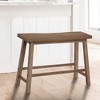 Royal Hampton 33 Inch Saddle Seat Bench with Angled Frame, Sandblasted Acacia Wood Construction - 2 of 4