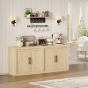 70.8" Sideboard Buffet Cabinet, Mid Century Modern Accent Cabinet with 4 Doors, Wood Coffee Bar Media Console Credenza for Kitchen, Brown - 4 of 4