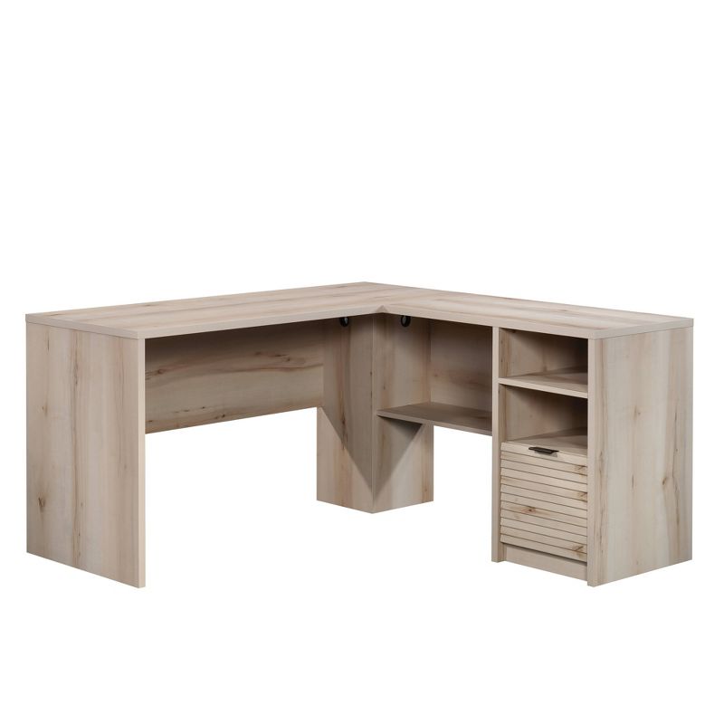 Harvey ParkL Shape Desk Pacific Maple - Sauder: Corner Office, Adjustable Shelf, File Drawer, Mid-Century Design, 1 of 7
