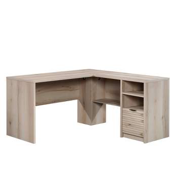 Harvey ParkL Shape Desk Pacific Maple - Sauder: Corner Office, Adjustable Shelf, File Drawer, Mid-Century Design