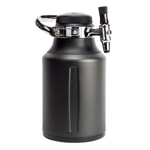GrowlerWerks uKeg Go 64oz Portable Growler with Carbonation Regulator and Lockable Dispenser, Keep Beverages Cold | Stainless Steel - 1 of 4
