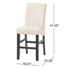 Set of 2 Bar Stool Upholstered Counter Height Bar Stool Dining Chair Pub Stool with Nailhead Trim&Solid Wood Frame, Ivory+Black-Merax - 3 of 4