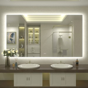 Apmir Super Bright 192 LEDs/m Back LED Lighted Anti-Fog Tempered Glass Bathroom/Vanity Mirror with ETL & 3-Year Warranty - 1 of 4