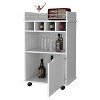 NicBex Mobile Kitchen Island Cart Morden Kitchen Carts on Wheels with Storage, 1 Cabinet Door and 4 Bottle Rack for Kitchen - 4 of 4