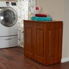 Double Hamper Cabinet, Metal Exterior and Removable Polyester Bags, Dual Compartments for Sorting, Faux Wood Grain - image 2 of 4