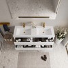 Whisen Pre-Assembled Floating Wall-Mounted Bathroom Vanity with Stone Resin Sink, U-Shaped Storage Drawers - 3 of 4