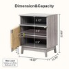 Brafabhome Set of 2 Modern Nightstands with Open Storage Shelf, Boho Bedside Tables with Natural Fiber Rope Woven Doors for Bedroom Living Room | Gray - 2 of 4
